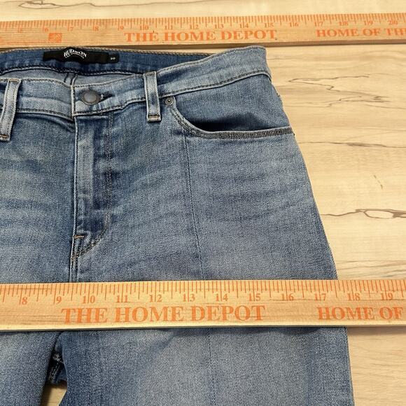 HUDSON Women 30 Jeans Split Leg Nico Mid Rise Cigarette Grommets Pintuck Lt Blue - Picture 13 of 15